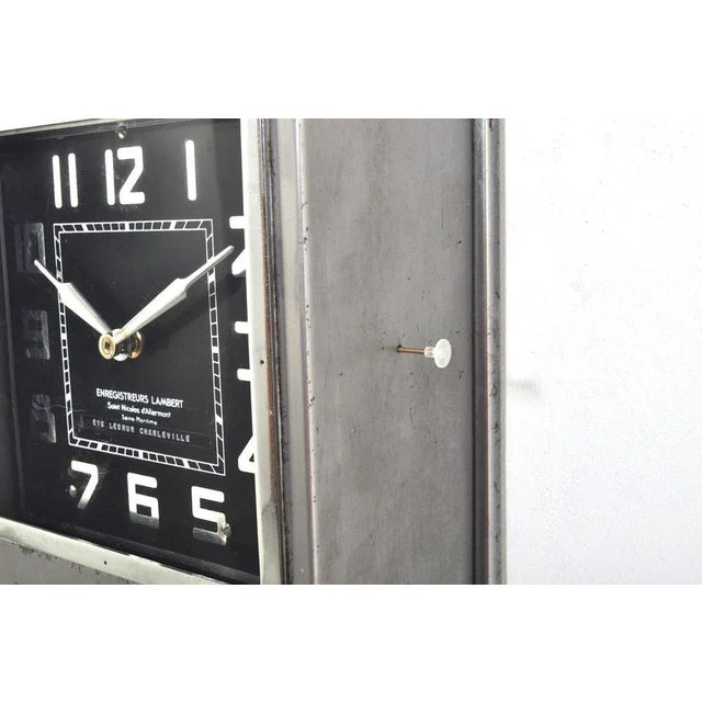 Gray Vintage Wall Clock from Enregistreurs Lambert, 1950s For Sale - Image 8 of 10
