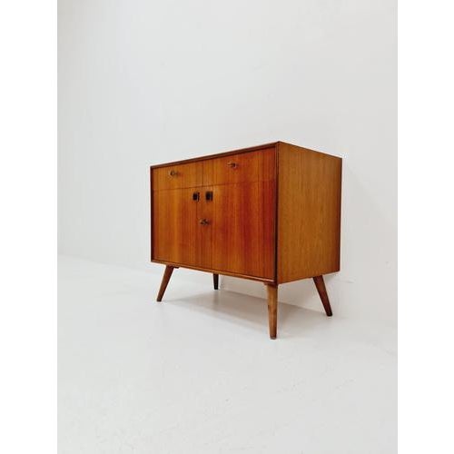 Mid century Danish teak sideboard with 2 drawers 1960s Dimensions: 48 D x 85 W x 73 H cm It is in vintage condition,...