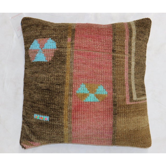 Contemporary Vintage Large Turkish Rug Pillow - 1'3" x 2'4" For Sale - Image 3 of 5