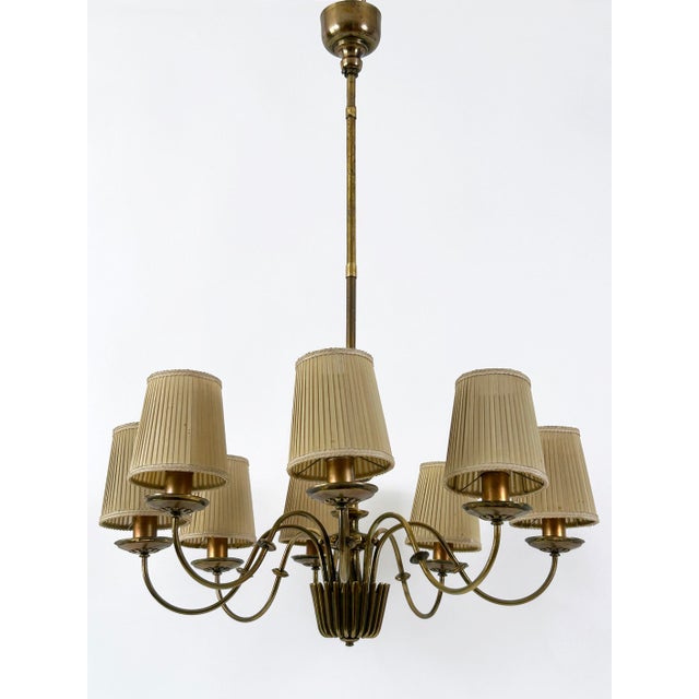 Mid-Century 8-Armed Chandelier from Vereinigte Werkstätten München, Germany, 1950s For Sale - Image 15 of 18