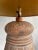 Vintage South American artisan lamp. Terra cotta with engraved imagery. Includes a starter shade.
