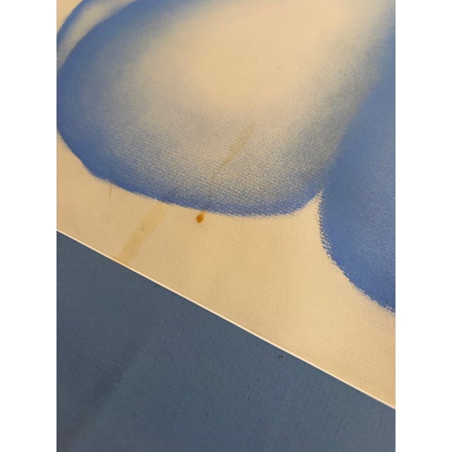 Figurative Signed 1986 “Blu Lady” Figural Nude Drawing by Christina Valera, Contemporary Blue Toned Artwork For Sale - Image 3 of 7
