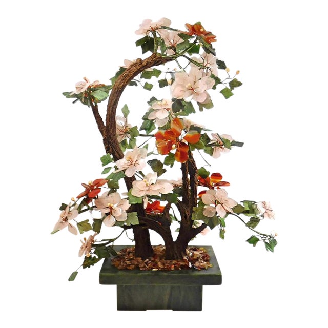 Large Vintage Chinese Flowering Jade Bonsai Tree Chairish