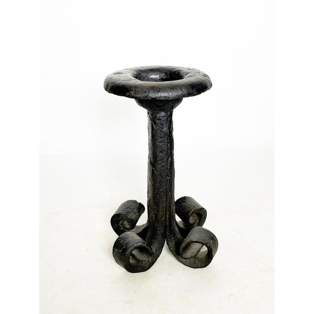 Black Cast Iron Tripod Candleholder, France, 1960s For Sale - Image 8 of 13