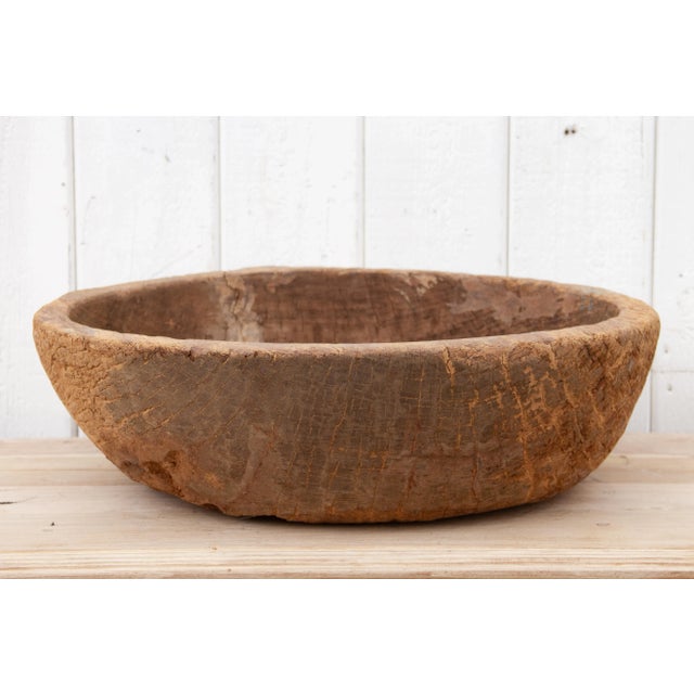 Brown Large 19th Century Wood Dough Bowl For Sale - Image 8 of 12