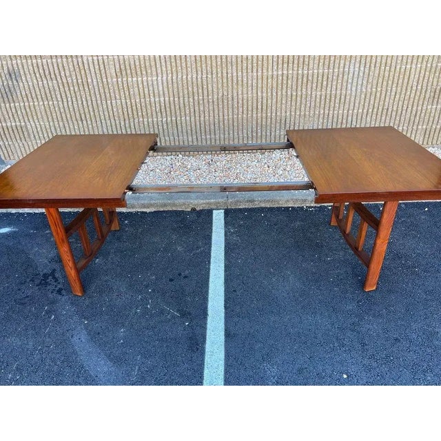 Mid 20th Century Walnut Dining Table With 2 Leaves. For Sale - Image 9 of 11