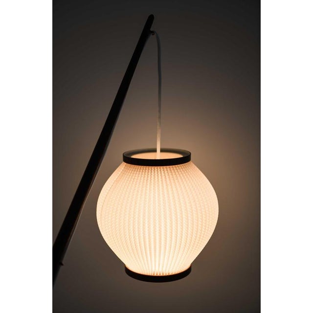 Fishing Pole Floor Lamp in Brass with Steel and Teak by Svend Aage Holm Sørensen, 1950s For Sale - Image 11 of 12