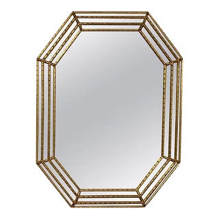 LaBarge Hollywood Regency Style Mirror, Giltwood Octagonal Mirror For Sale