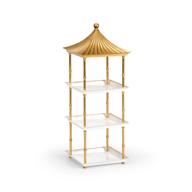 Contemporary Contemporary Gold Pagoda Shelf For Sale - Image 3 of 3