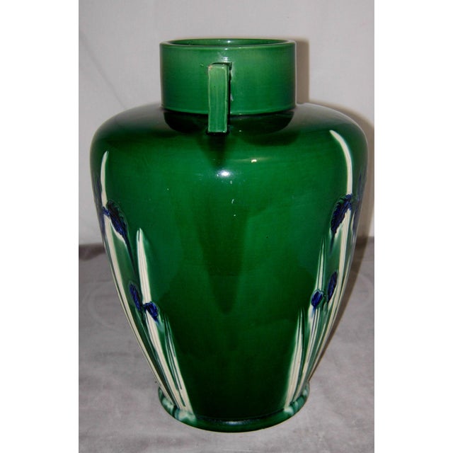 Japanese Late 19th Century Japanese Awaji Pottery Vase With Handles For Sale - Image 3 of 6