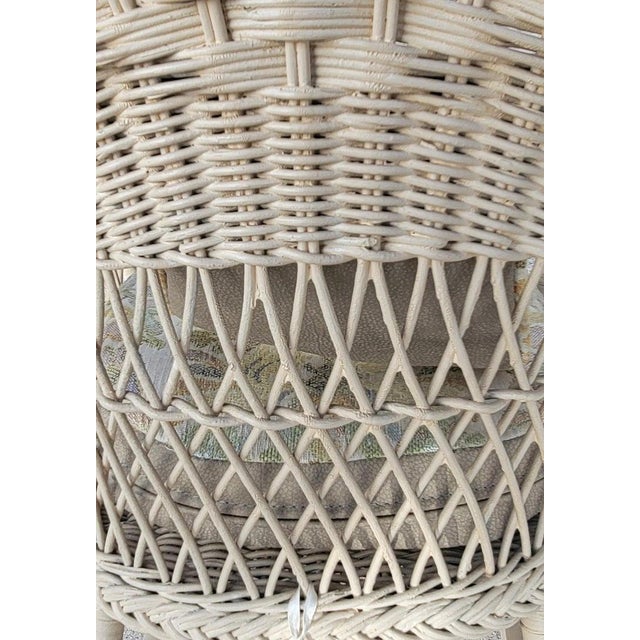 Beige 1940s Bar Harbor Wicker Child's Chair W/Leather Seat For Sale - Image 8 of 8