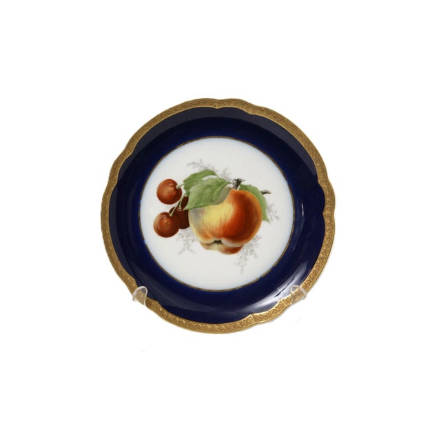 Set of 3 early 1900's gold-encrusted, hand-painted small plates from Rosenthal in Selb Germany. Each plate 9" in diameter....