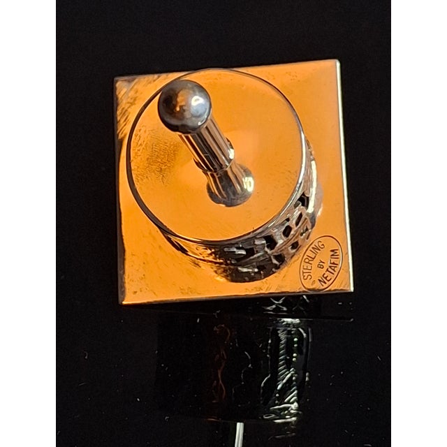 Vintage Netafim Sterling Silver Dreidel Israel Filigree Pierced Sevivon 23g For Sale - Image 11 of 16