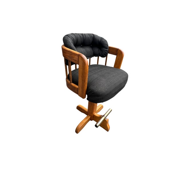 Oak Demilune Bar With Three Swivel Stools Howard Furniture Chairish