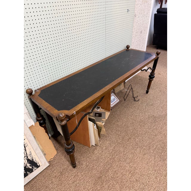 French 1950s Mid-Century French Wood and Bronze Console Table For Sale - Image 3 of 6