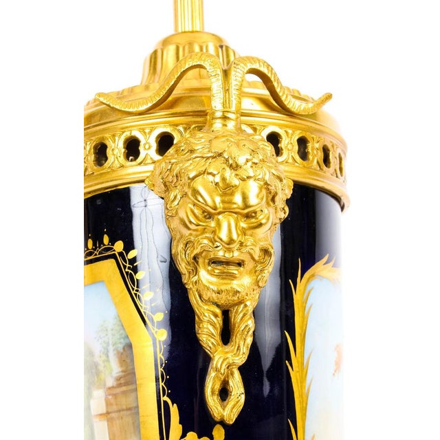 Blue Royal Blue Sèvres Porcelain & Ormolu Table Lamp, 19th Century For Sale - Image 8 of 14