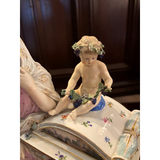 Antique Meissen Porcelain Figural Mantel Clock, Mid-19th Century [Gm] For Sale - Image 10 of 12