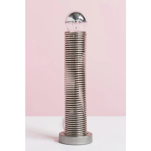 Mid-Century Modern Chrome Coil Lamp or Spring Table Light, 1970s For Sale - Image 3 of 7