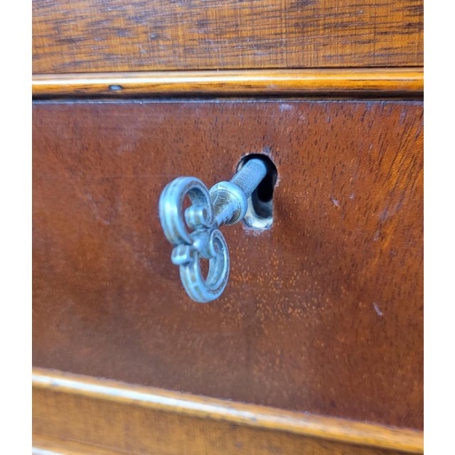 Vintage Writing Bureau Desk in Leather and Mahogany, 1960 For Sale - Image 10 of 18