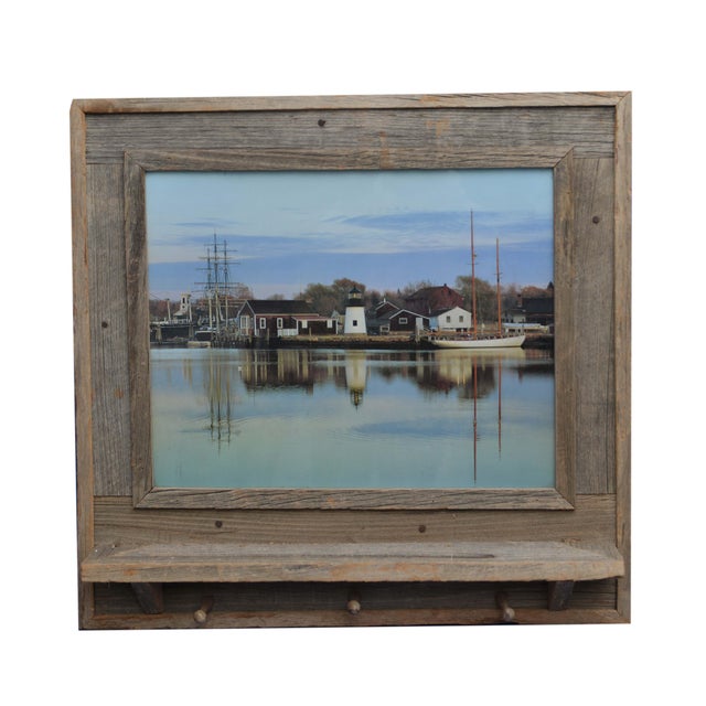 Rustic 1970s Coastal Harbor Reflections Print, Framed For Sale - Image 3 of 3