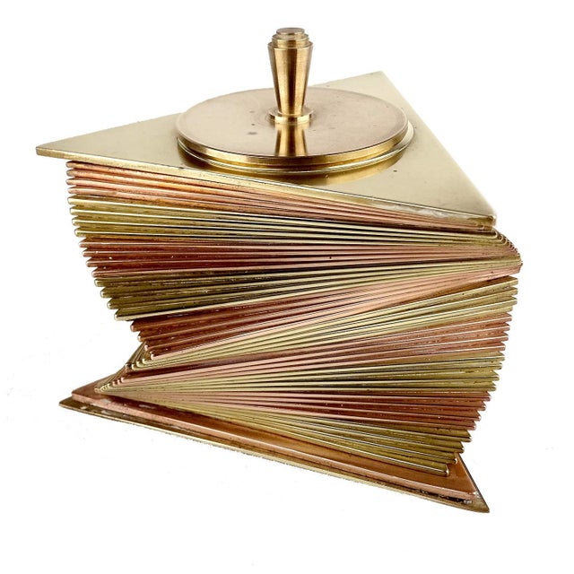 1930s Art Deco Geometric Box in Copper and Brass, 1930s For Sale - Image 5 of 11