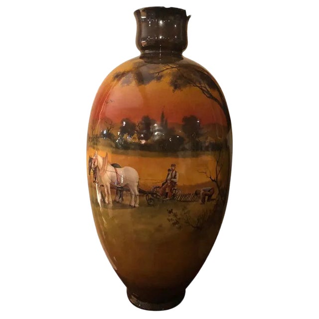 1980s Royal Doulton Hand Painted Glazed Vase For Sale