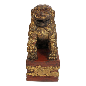 Early-Mid 20th Century Carved Female Foo Lion