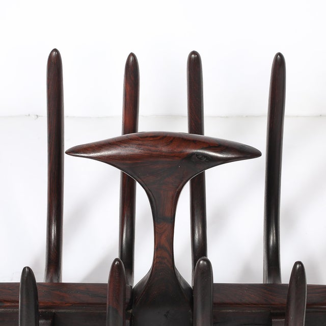 Brown Mid-Century Modernist Sculptural Osseous Form Magazine Stand in Rosewood For Sale - Image 8 of 18