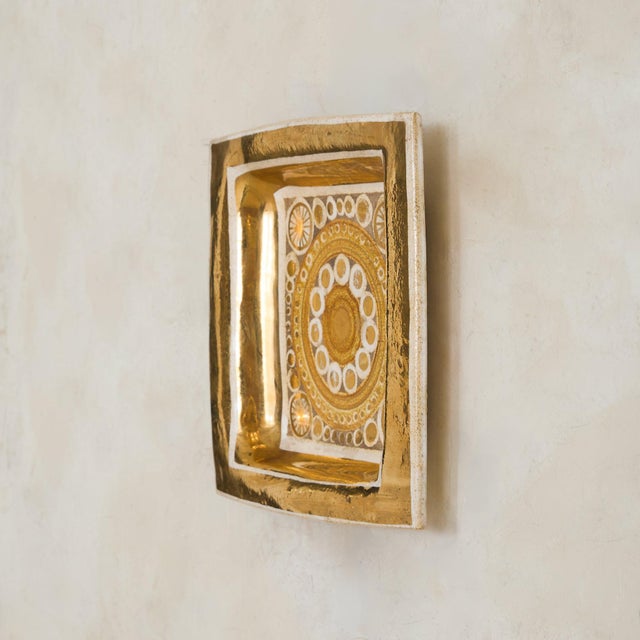 Georges Pelletier French Gilt Ceramic Tray by Georges Pelletier, 1970s For Sale - Image 4 of 9