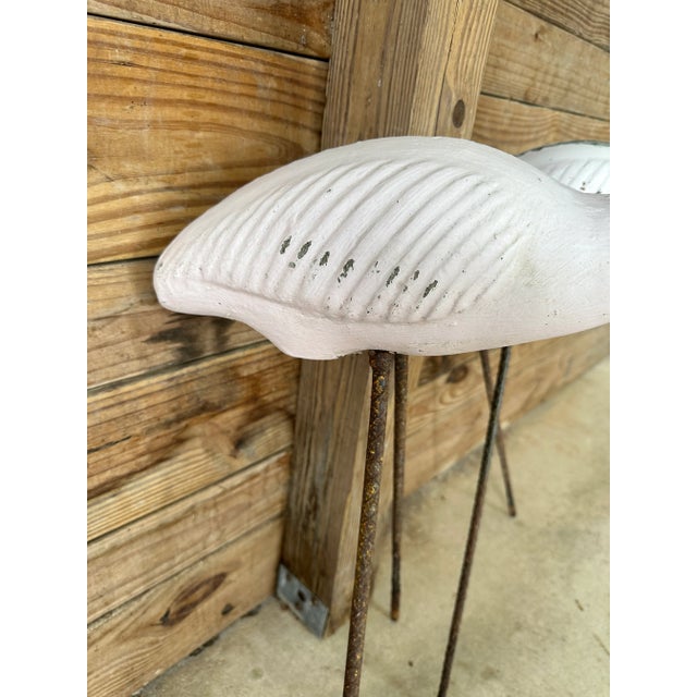 Early Mid-20th Century Coastal Concrete Flamingo Garden Ornaments-Pair For Sale - Image 9 of 12