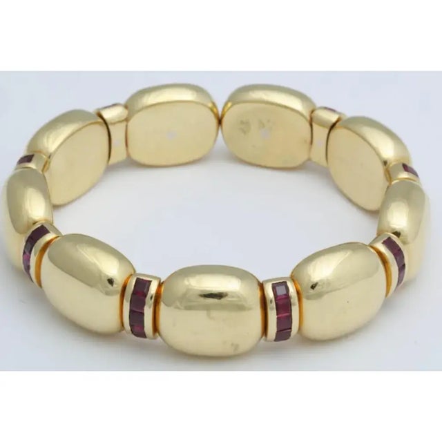 1960s Faraone 18kt Gold Expandable Cuff Italian For Sale - Image 5 of 10