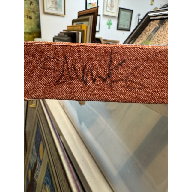 1960s Vintage Mid Century Modern Signed Oil Painting – Modernist Figurative, 1950s/60s For Sale - Image 5 of 6