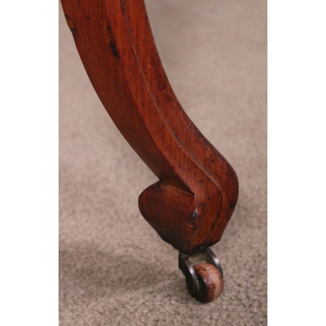 Antique Victorian Walnut Dropleaf Sewing Stand Side Table For Sale In Philadelphia - Image 6 of 13