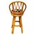 1950s 1950s Restored 3-Strand Arch Base Rattan Bar Stools W/ Woven Backrest, Pair For Sale - Image 5 of 9