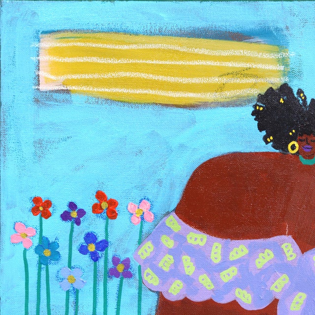 Textile Held by Stillness - Colorful Abstract Feminine Figurative Landscape Art by Courtney Simone For Sale - Image 7 of 9