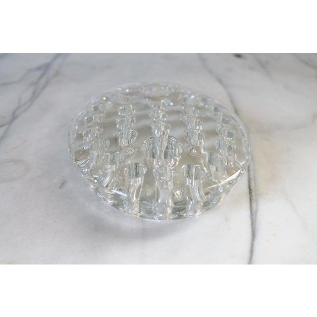 Mid 20th Century Vintage Oval Glass Flower Frog For Sale - Image 5 of 8