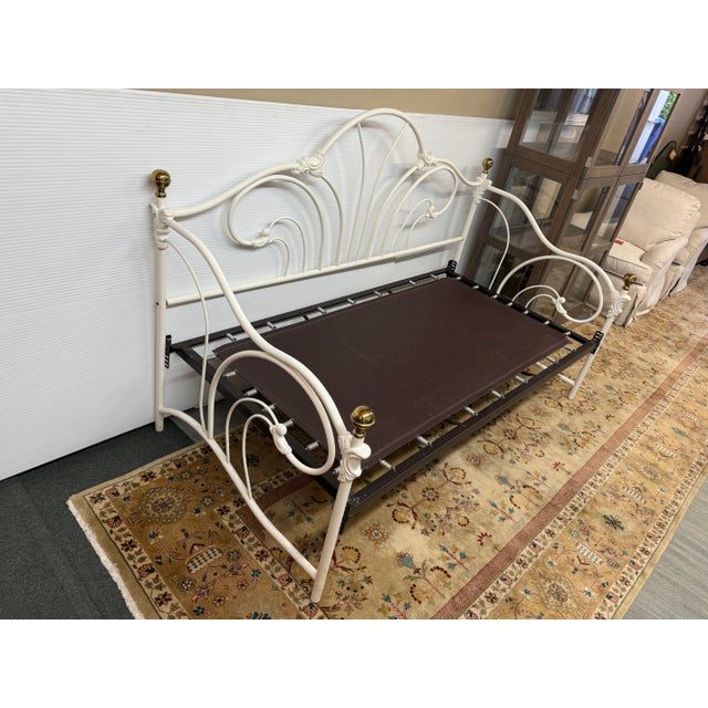 Late 20th Century Twin Size Metal Daybed, Vintage For Sale - Image 5 of 12