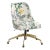 Brynn Office Chair with Gold Base in Belize Chinoiserie Cream For Sale