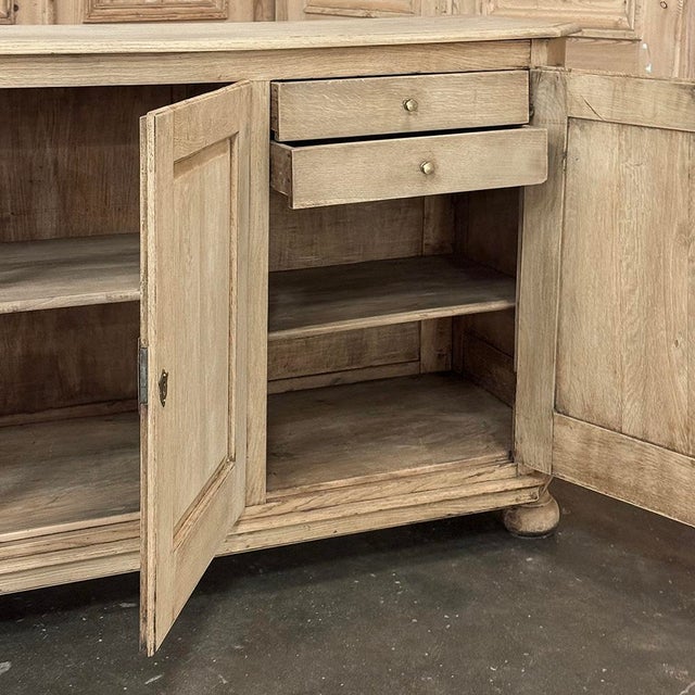 Antique Rustic European Stripped Oak Buffet ~ Credenza For Sale - Image 15 of 18