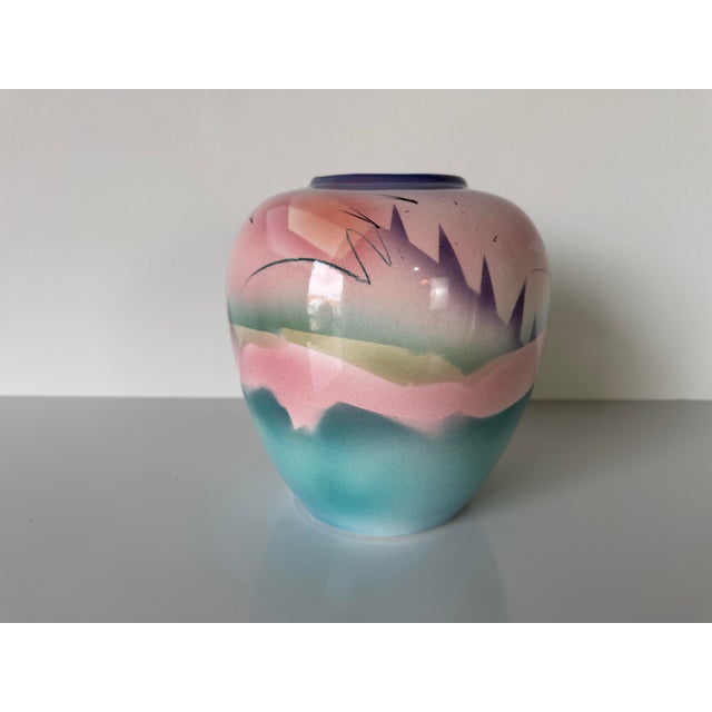 For your consideration we are presenting for sale this fantastic Vintage 80's Judith Stiles art ceramic Vase. Abstract/...