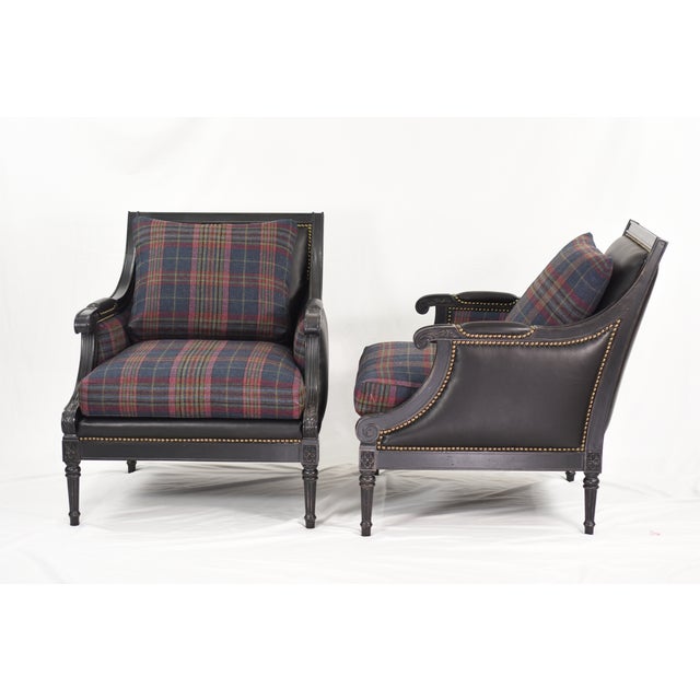 Ralph Lauren Plaid Armchairs & Ottoman For Sale - Image 10 of 16
