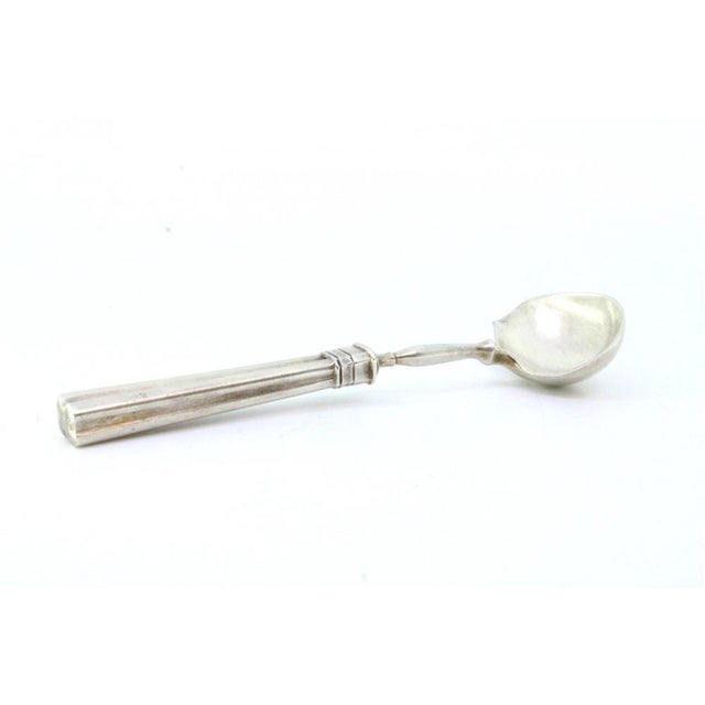 Silver Sauce Spoon with Groove Handle For Sale - Image 4 of 6