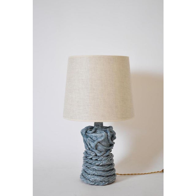 2000 - 2009 Light Blue Ceramic Kasaï Gorgone Lamp from Barracuda Interiors For Sale - Image 5 of 5