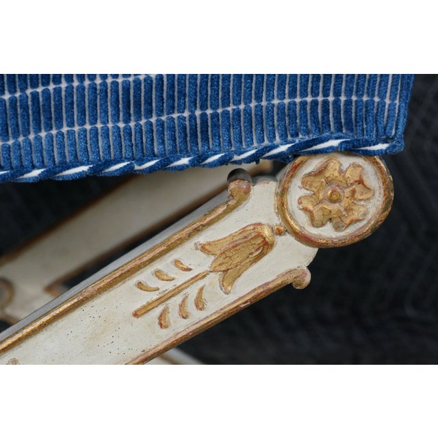Vintage Italian Neoclassical X-Form Curule Bench Stool Ottoman Attributed to Baker Furniture For Sale - Image 17 of 18