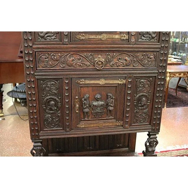 Burnt Umber ​19th Century Oak French Brittany Cupboard Cabinet For Sale - Image 8 of 12