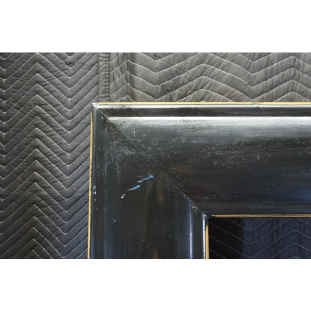 Vintage Monumental Black & Gold Painted Wood Floor Wall Artwork Picture Frame For Sale - Image 12 of 13