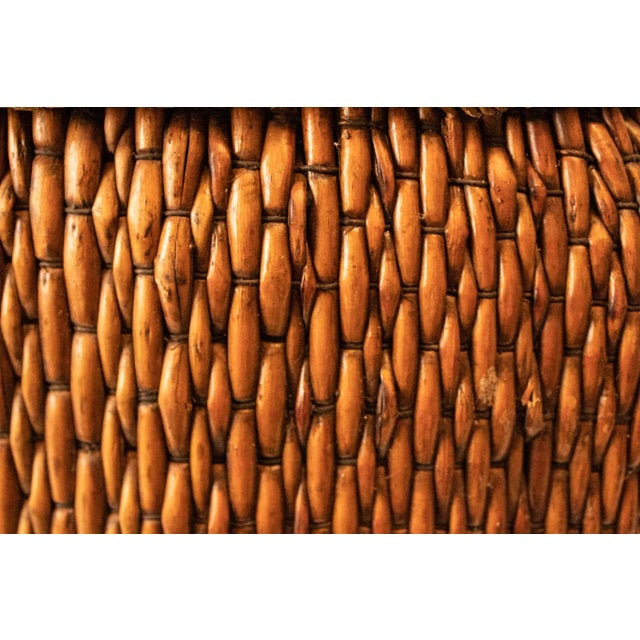 Canister Basket With Lid Wicker Medium For Sale - Image 4 of 10