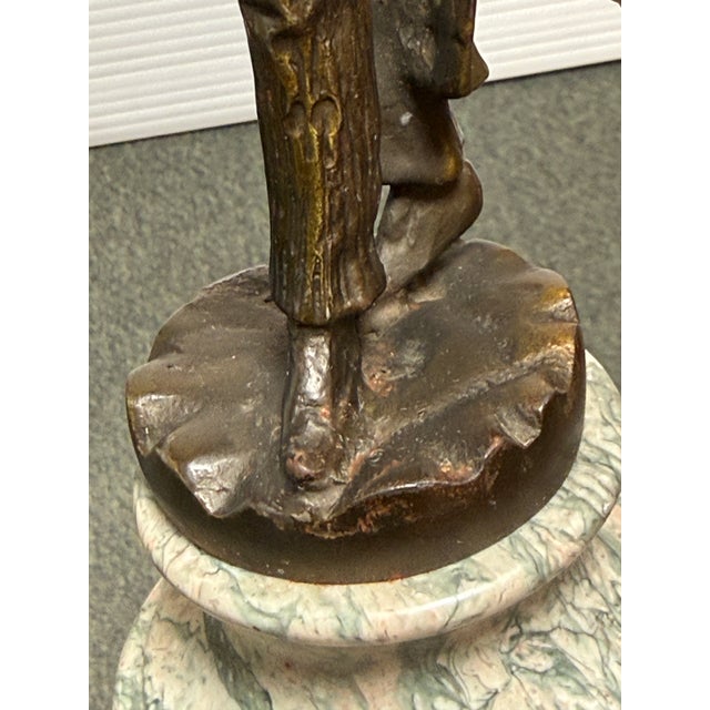 Mid 20th Century Victorian Bronze Poodle Gentleman Sculpture on Marble Base For Sale - Image 5 of 12