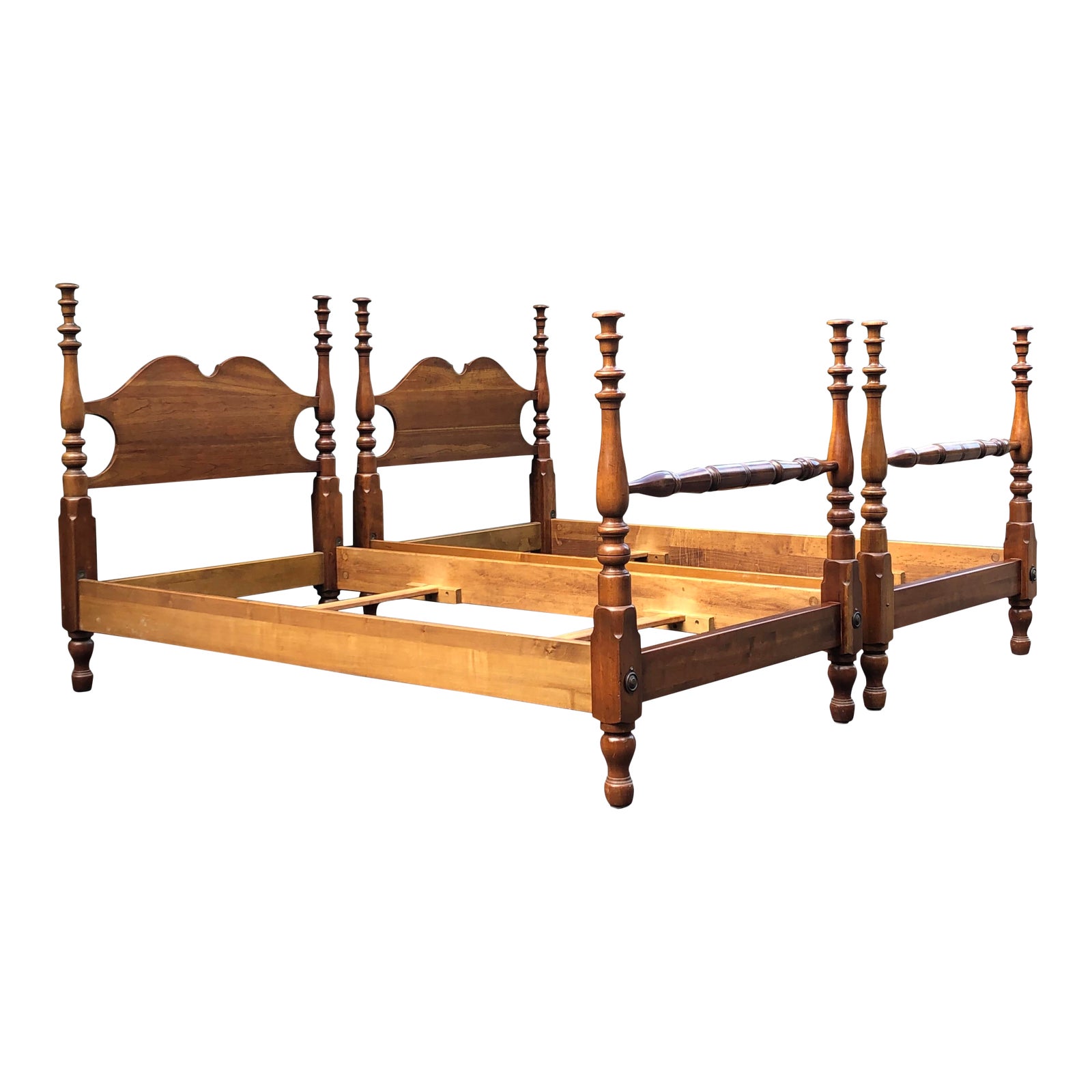 Stickley Vintage Solid Cherry Twin Beds a Pair Chairish