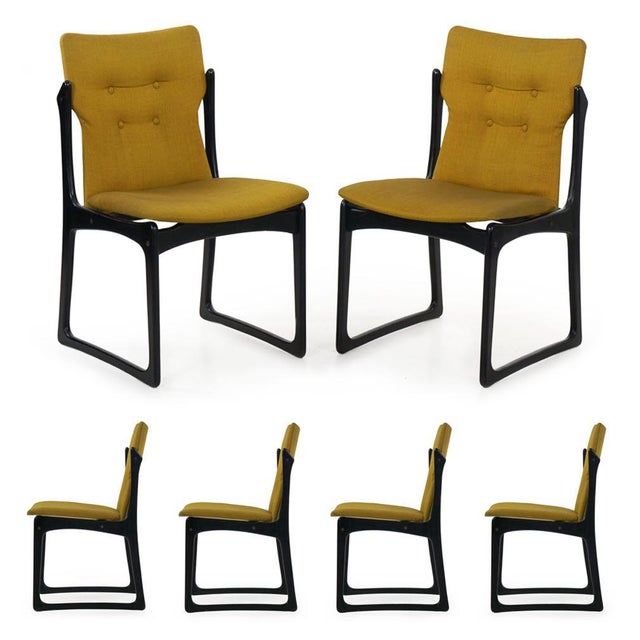 Vintage Set of Six Danish Mid Century Modern Dining Chairs ...
